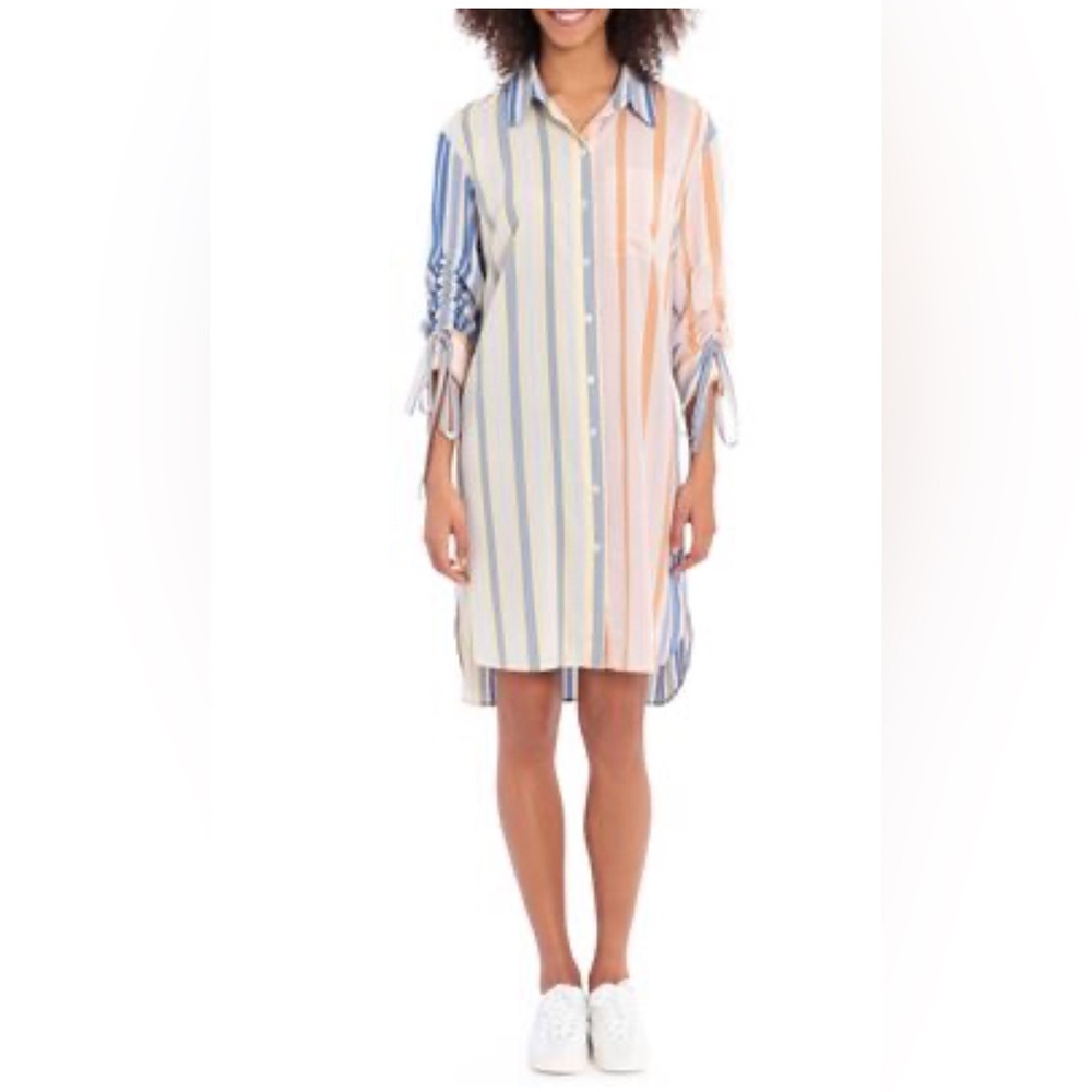 Maggy London Long Sleeve Stripe Shirtdress